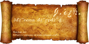 Jánosa Árpád névjegykártya