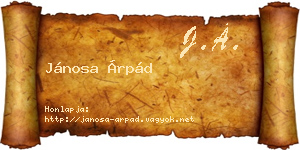 Jánosa Árpád névjegykártya